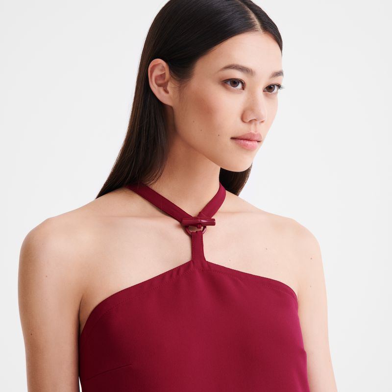 Dark Red Longchamp Long Women Dress | US-325AFLHYZ