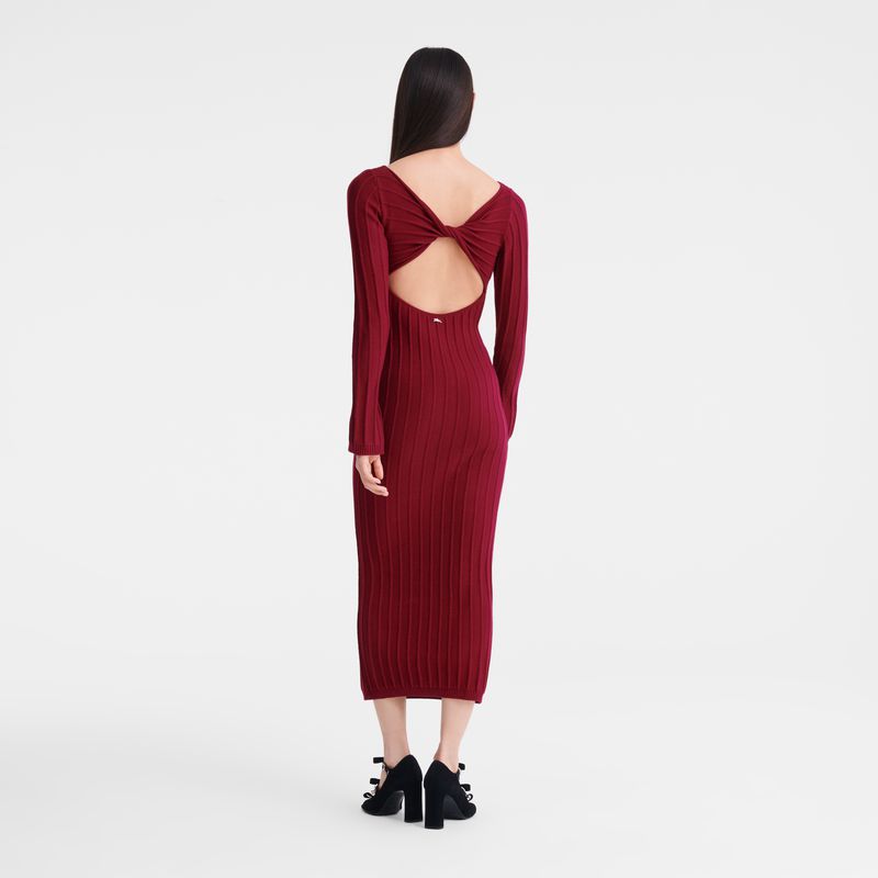 Dark Red Longchamp Long Women Dress | US-614PIKNRV