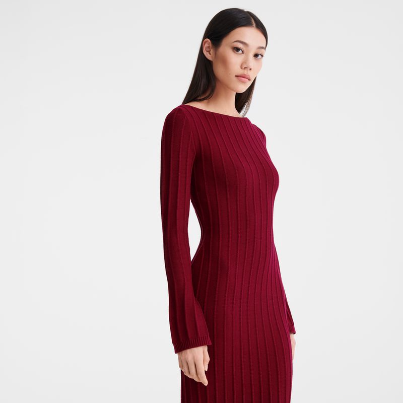 Dark Red Longchamp Long Women Dress | US-614PIKNRV