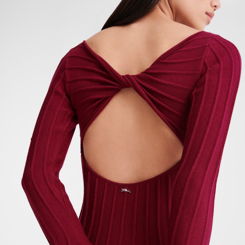 Dark Red Longchamp Long Women Dress | US-614PIKNRV