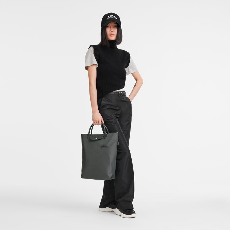 Deep Grey Longchamp Le Pliage Green M Women Tote Bag | US-160TGMUFQ