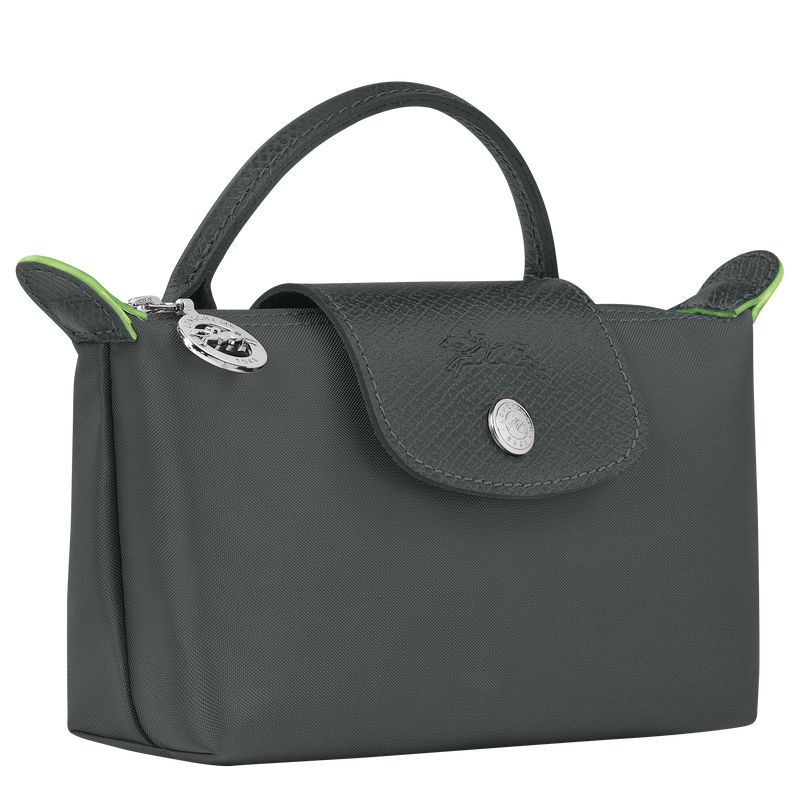 Deep Grey Longchamp Le Pliage Green With Handle Men Pouch | US-265FNUMYR