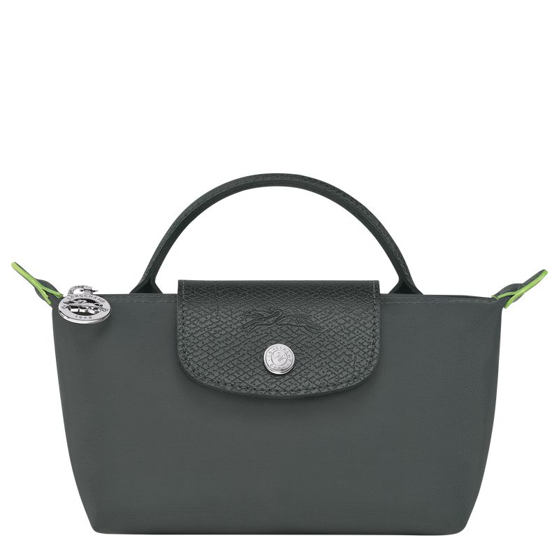Deep Grey Longchamp Le Pliage Green With Handle Men Pouch | US-265FNUMYR