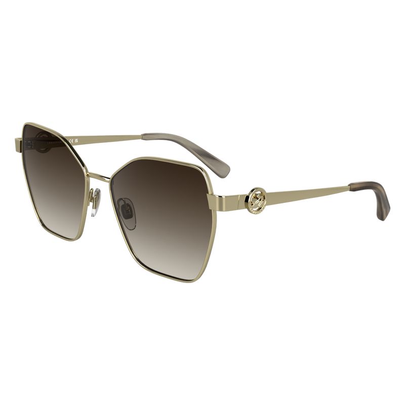 Gold / Brown Longchamp Metal Women Sunglasses | US-654NMWJCT