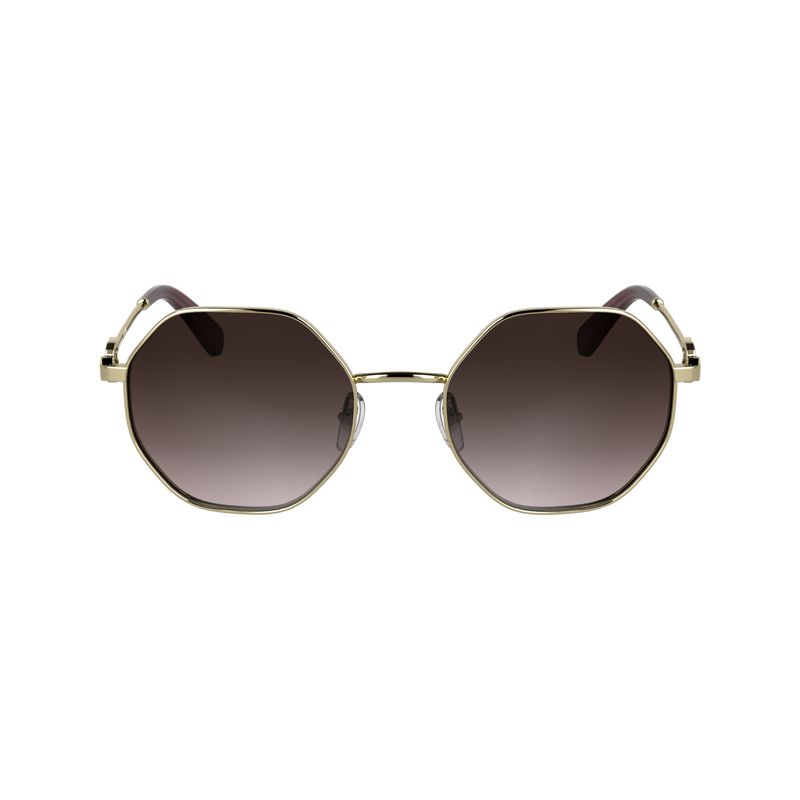 Gold / Brown Pink Longchamp Metal Women Sunglasses | US-189JASXIN