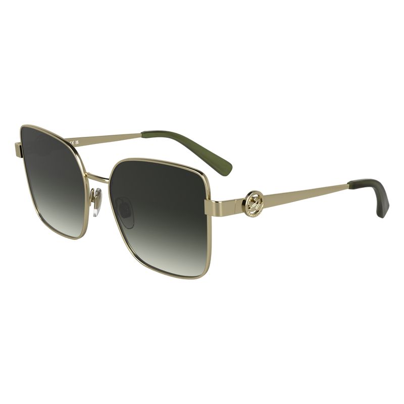 Gold / Khaki Longchamp Metal Women Sunglasses | US-019BZGUVE