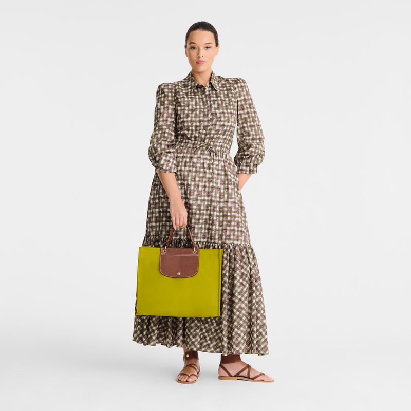 Green Longchamp Cabas L Women Tote Bag | US-581VBDHLG