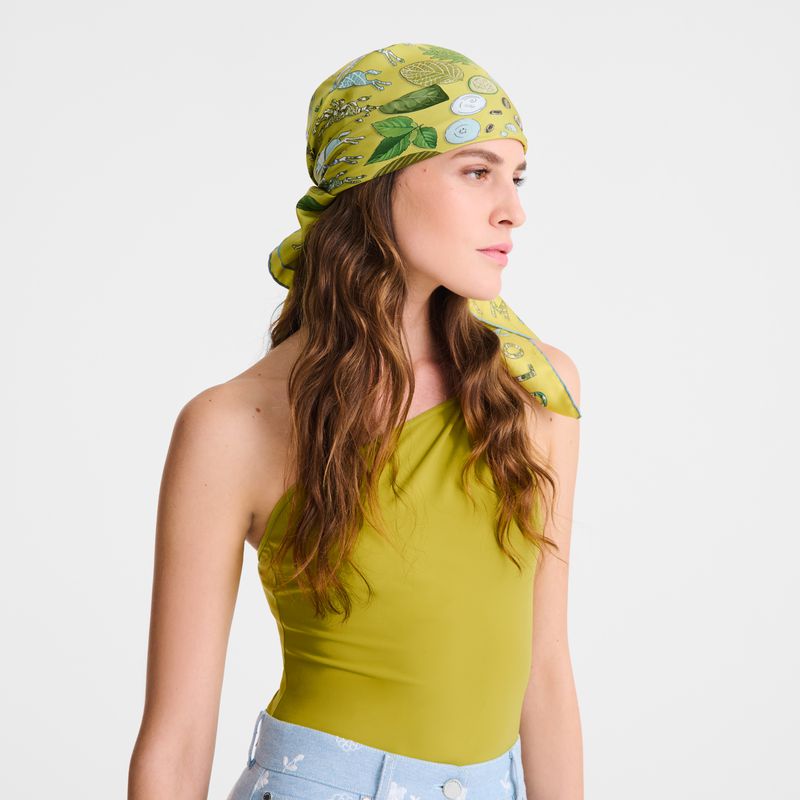 Green Longchamp Herbarium 90 Women Scarf | US-650VSEBUQ