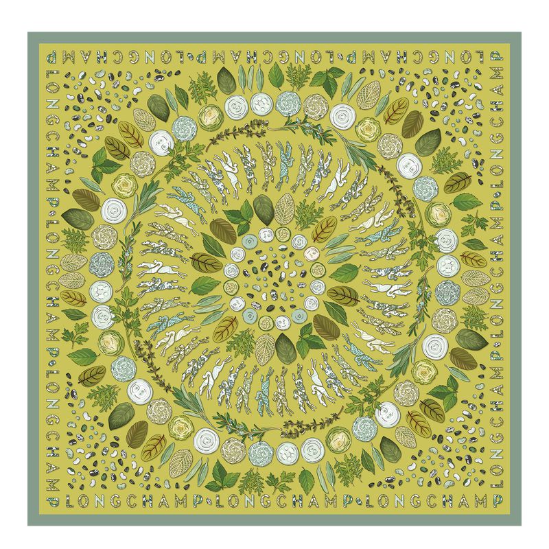 Green Longchamp Herbarium 90 Women Scarf | US-650VSEBUQ