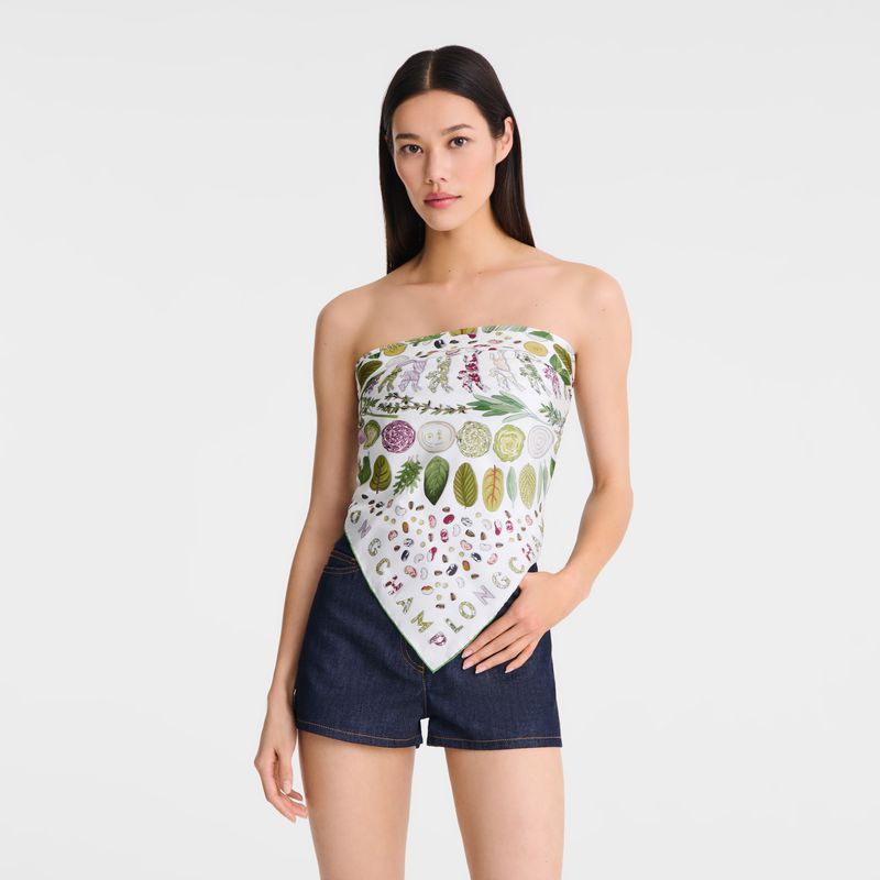 Green Longchamp Herbarium 90 Women Scarf | US-561URSQKX