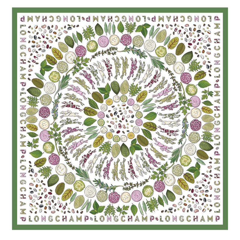 Green Longchamp Herbarium 90 Women Scarf | US-561URSQKX