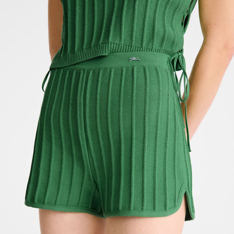 Green Longchamp Knit Women Shorts | US-275OFZRTG