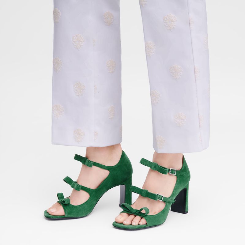 Green Longchamp La Baronne Women Sandals | US-194NYRIVD