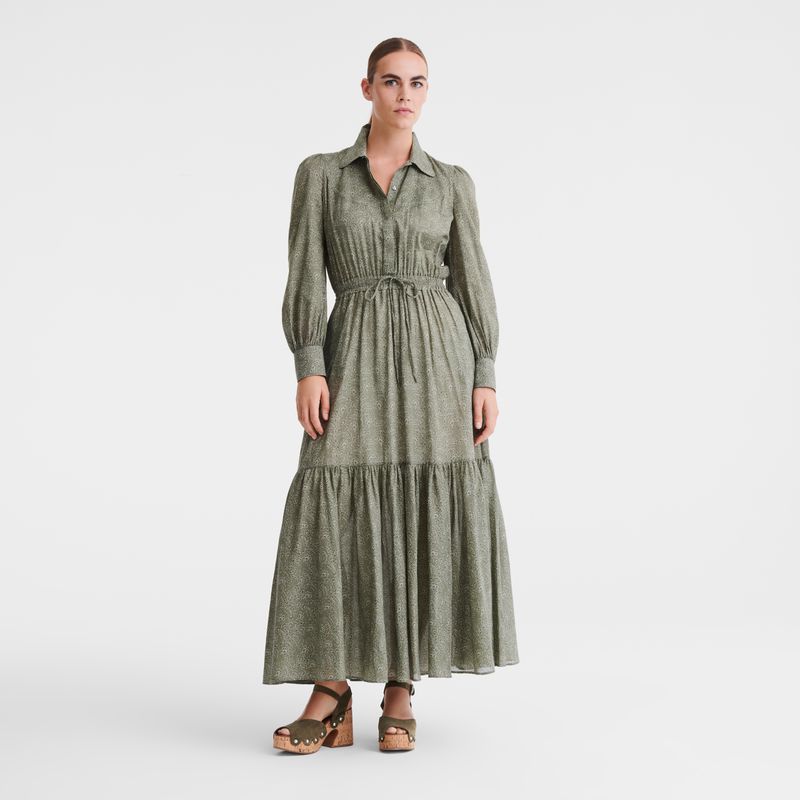 Green Longchamp Long Women Dress | US-679AEBMZO
