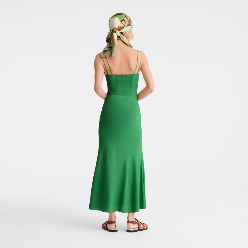 Green Longchamp Midi Women Dress | US-415RCJMPG