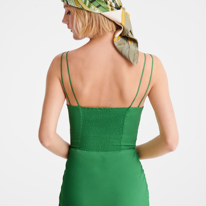 Green Longchamp Midi Women Dress | US-415RCJMPG