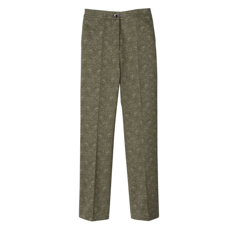 Green Longchamp Printed Gabardine Women Pants | US-197CNOYSQ
