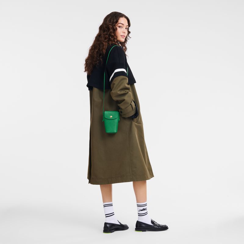 Green Longchamp Épure With Leather Lace Women Phone Case | US-349NPMIWG