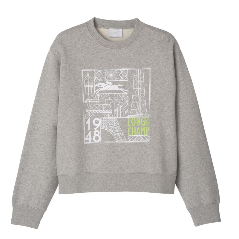 Grey Longchamp Jersey Women Sweatshirt | US-762WAEKIY