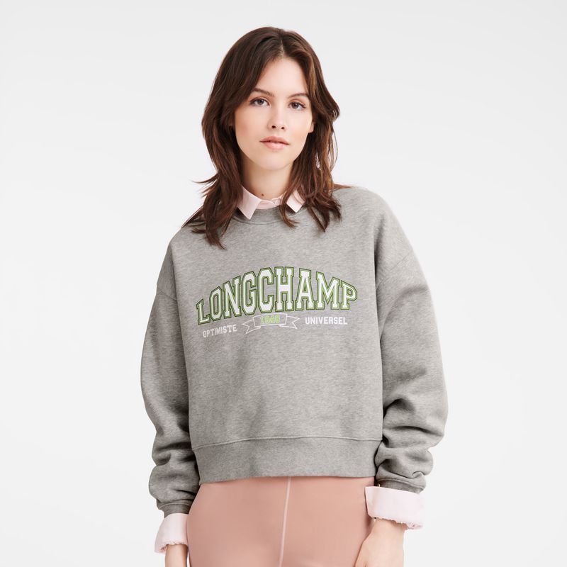 Grey Longchamp Jersey Women Sweatshirt | US-658IDXVNT