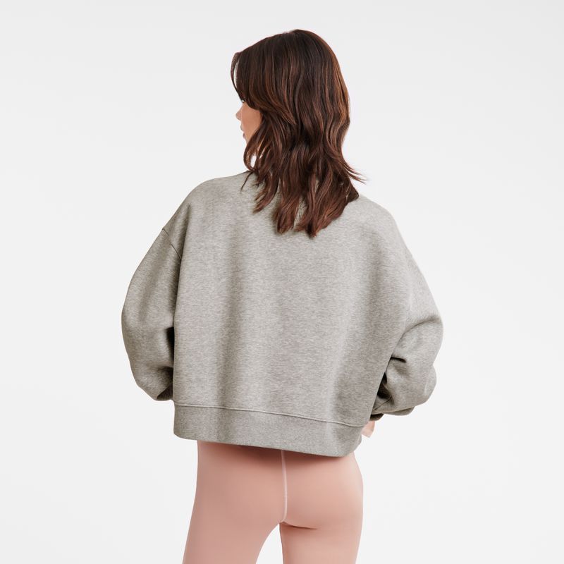 Grey Longchamp Jersey Women Sweatshirt | US-658IDXVNT