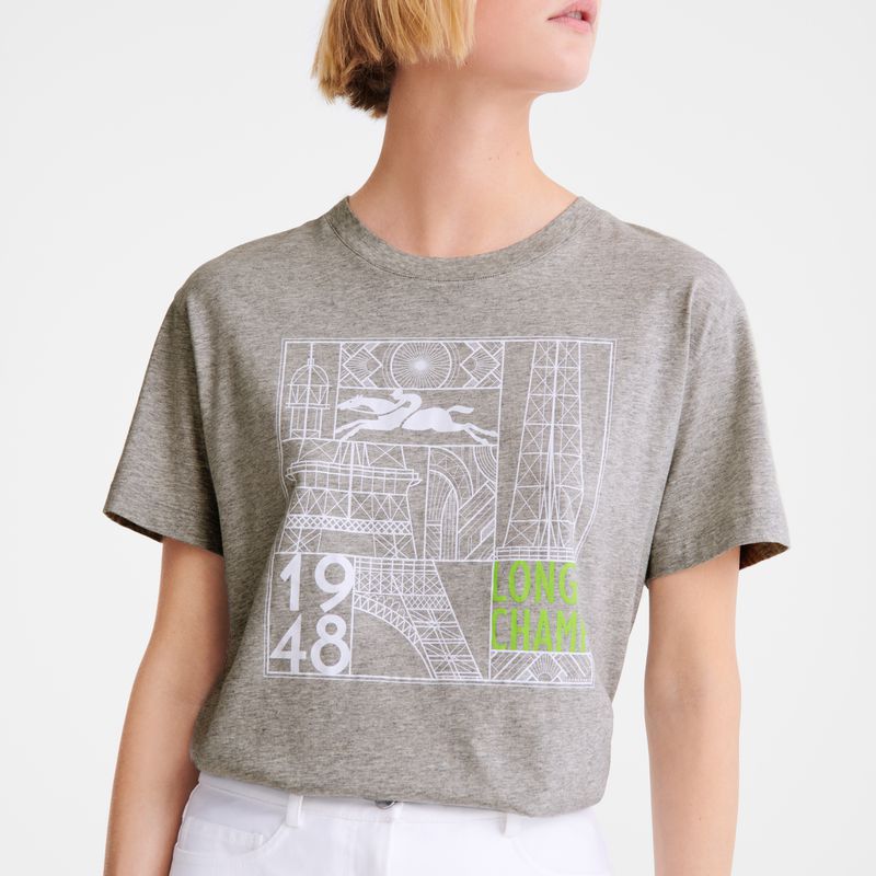 Grey Longchamp Jersey Women T-shirt | US-463GAUWJF