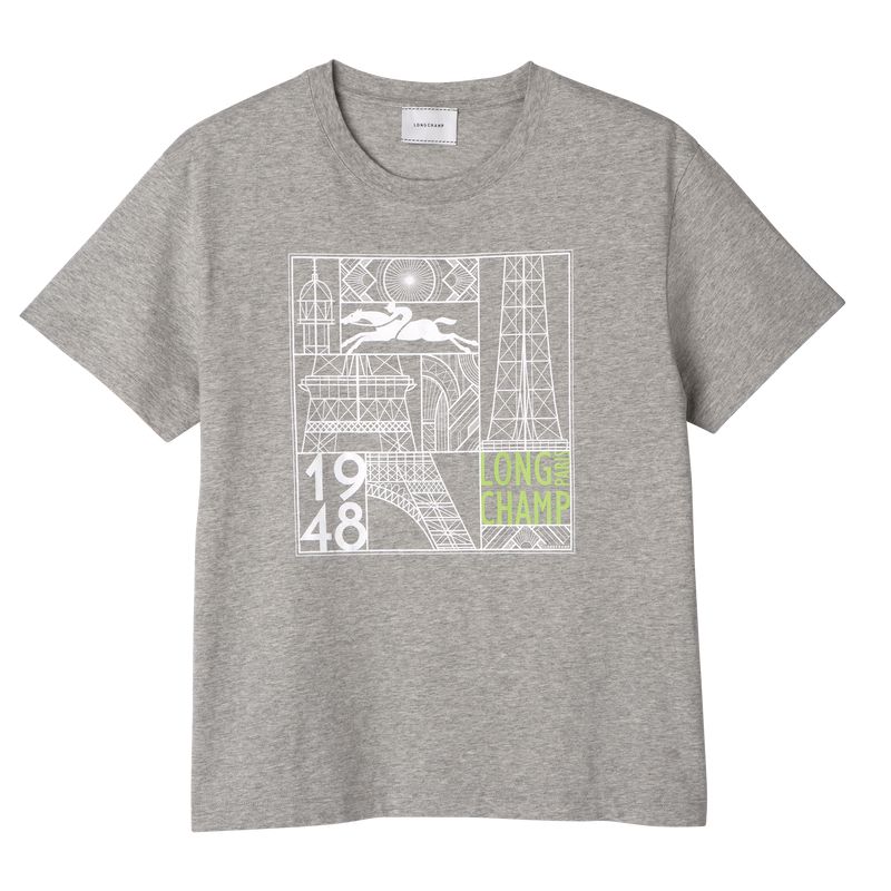 Grey Longchamp Jersey Women T-shirt | US-463GAUWJF