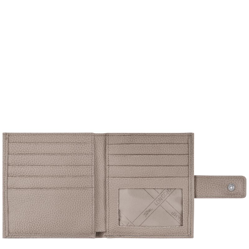 Grey Longchamp Le Foulonné Compact Women Wallet | US-358JCULGR