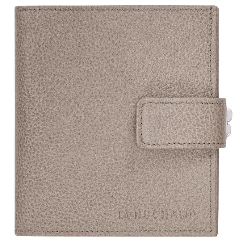 Grey Longchamp Le Foulonné Compact Women Wallet | US-358JCULGR