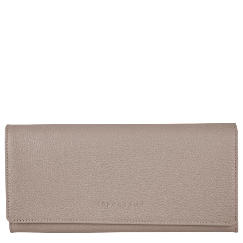 Grey Longchamp Le Foulonné Continental Women Wallet | US-580KXLSQB