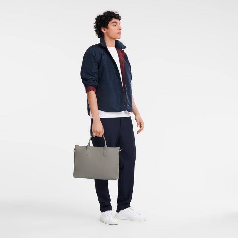 Grey Longchamp Le Foulonné S Women Briefcase | US-860YXQJZP