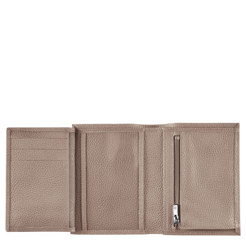 Grey Longchamp Le Foulonné Women Wallet | US-193HXQFBE