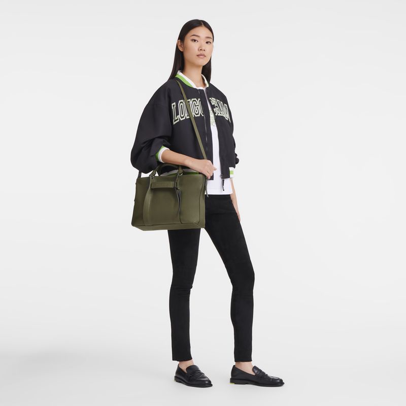 Khaki Longchamp 3D L Women Handbag | US-763CGMAHV