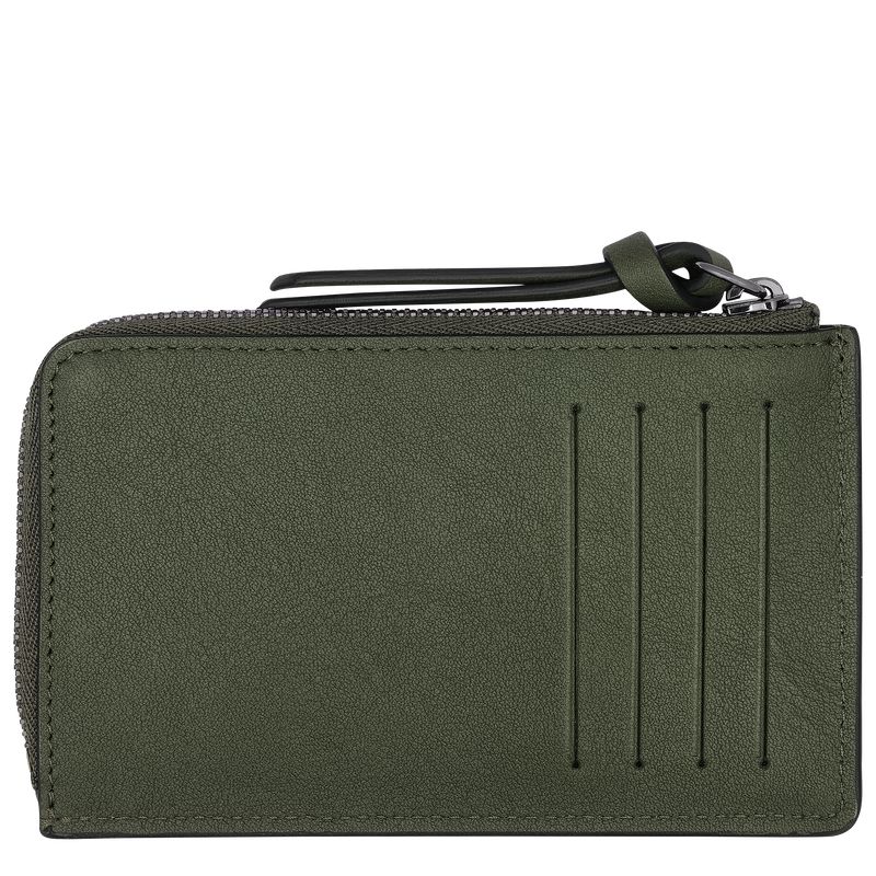 Khaki Longchamp 3D Men Card Holder | US-237BVWLRZ