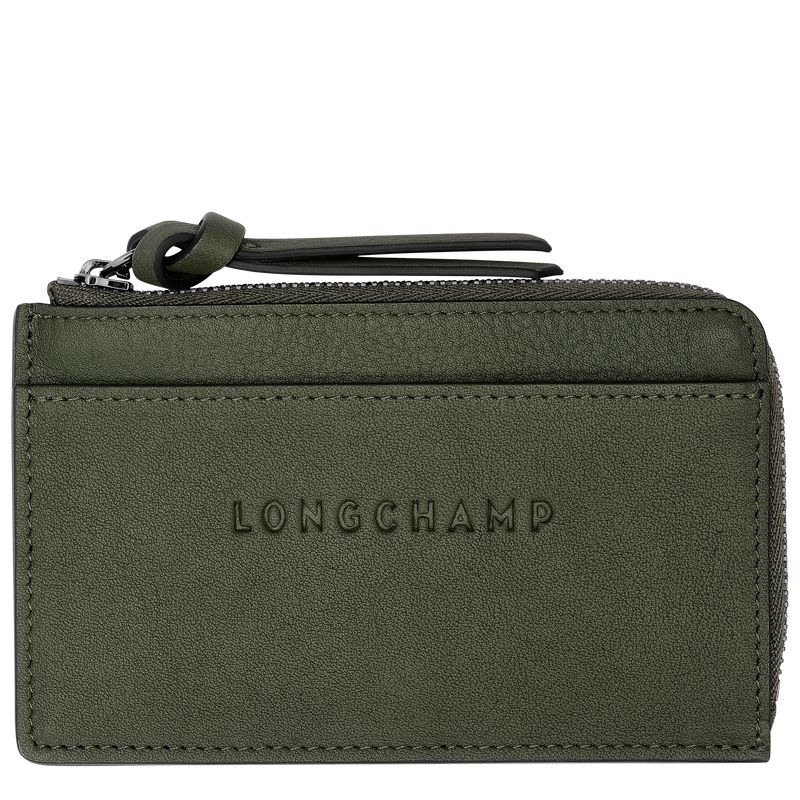 Khaki Longchamp 3D Men Card Holder | US-237BVWLRZ