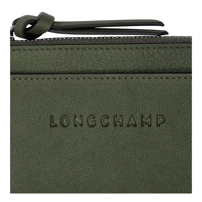 Khaki Longchamp 3D Women Card Holder | US-158WQBFGT
