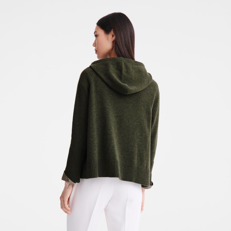 Khaki Longchamp Hoodie Women Jumper | US-026NDHBAV