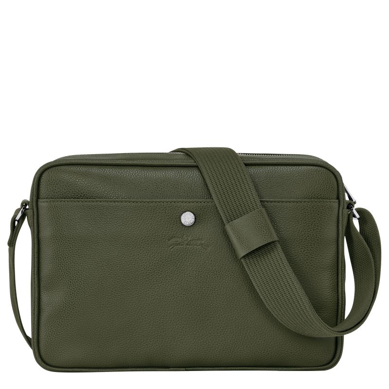 Khaki Longchamp Le Foulonné M Camera Men Crossbody Bag | US-309YMUPJG