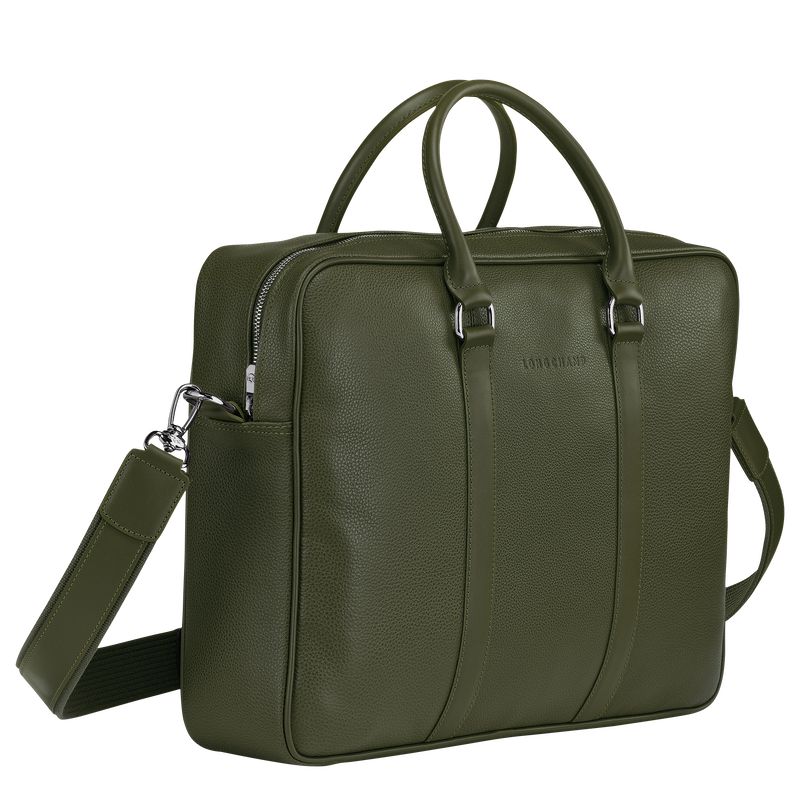 Khaki Longchamp Le Foulonné M Women Briefcase | US-329PJMCGU