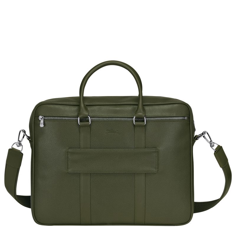 Khaki Longchamp Le Foulonné M Women Briefcase | US-329PJMCGU