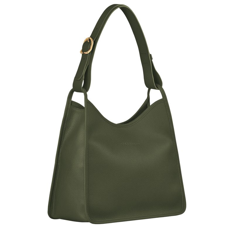 Khaki Longchamp Le Foulonné M Women Hobo Bag | US-314YGMFXK