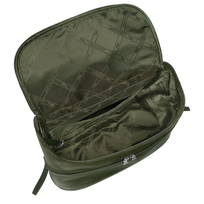 Khaki Longchamp Le Foulonné Men Backpack | US-691CKSRZA