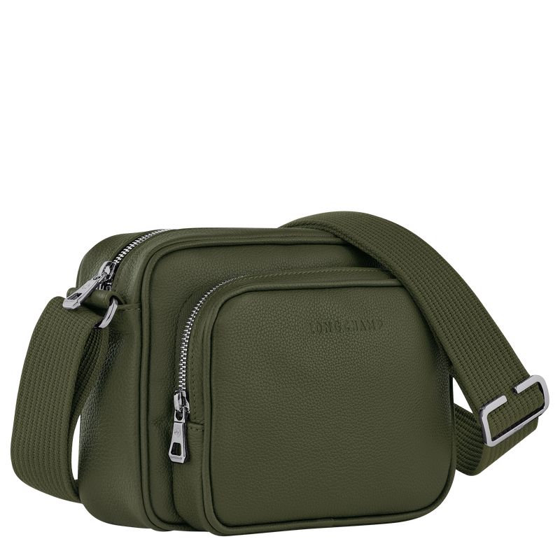 Khaki Longchamp Le Foulonné S Camera Men Crossbody Bag | US-510HIOQXV