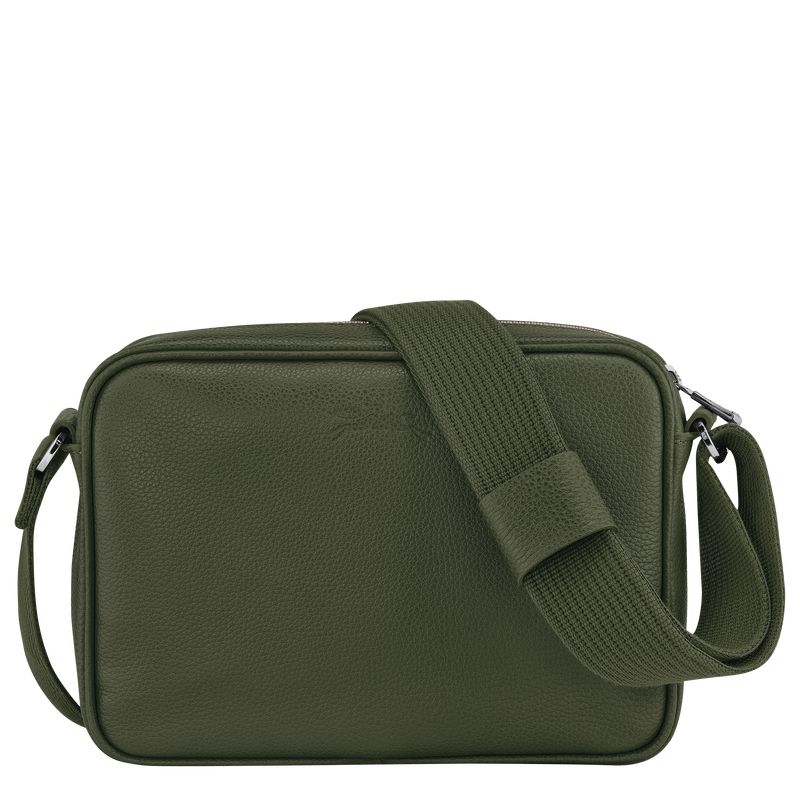 Khaki Longchamp Le Foulonné S Camera Men Crossbody Bag | US-510HIOQXV