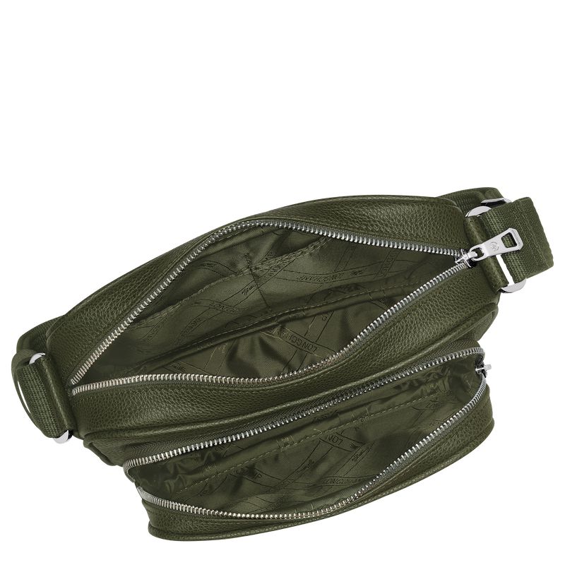 Khaki Longchamp Le Foulonné S Camera Men Crossbody Bag | US-510HIOQXV