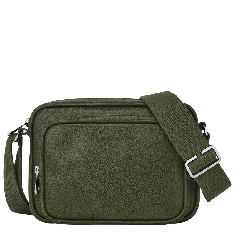 Khaki Longchamp Le Foulonné S Camera Men Crossbody Bag | US-510HIOQXV