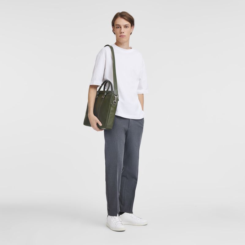 Khaki Longchamp Le Foulonné S Women Briefcase | US-625HYSGQE