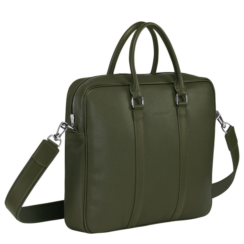 Khaki Longchamp Le Foulonné S Women Briefcase | US-625HYSGQE