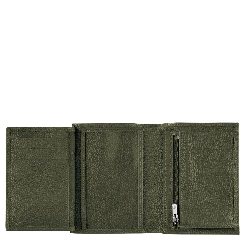 Khaki Longchamp Le Foulonné Women Wallet | US-127JBXDKT