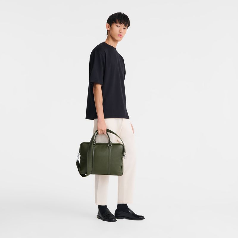 Khaki Longchamp Le Foulonné Xs Men Briefcase | US-185BJUGVF